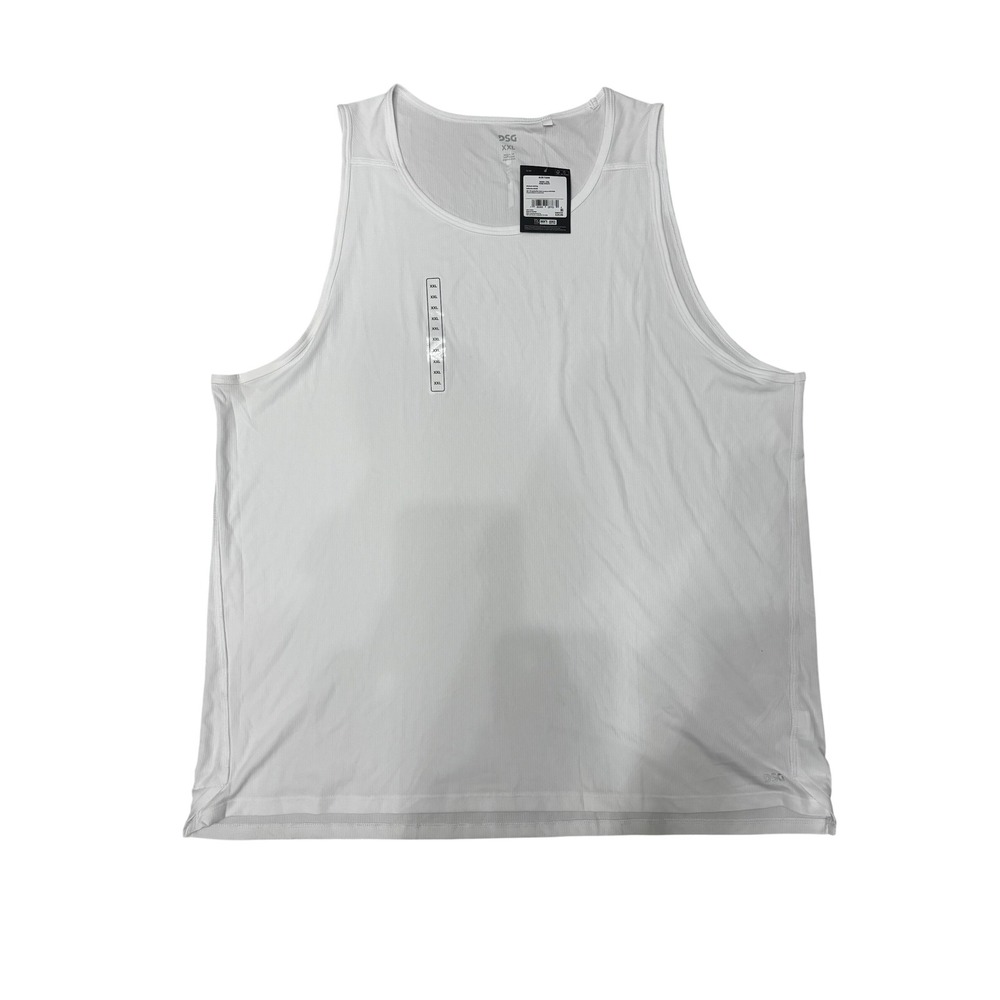 DSG Mens Run Tank Pure White Reflective Moisture Wicking XXL NEW
